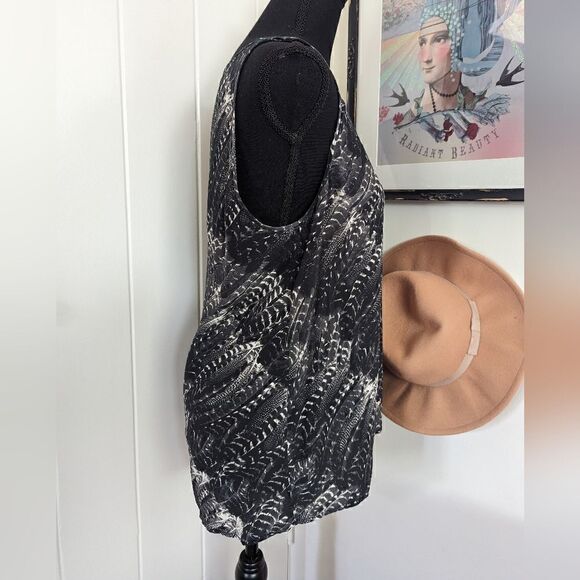 Joie Silk Top SM Feather Dark Swan Romantic Whimsigoth Fairy Grunge Mobwife - Picture 6 of 12